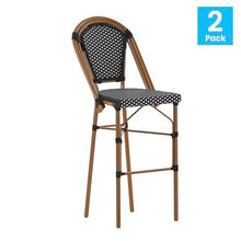Flash Furniture 30 in Indoor/Outdoor Barstool, Black/White, 2-Pack