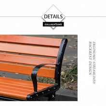 OECETCAWKD Iron Outdoor Garden Bench, Weatherproof Park Bench with backrest for Outside, Wood Plastic Composite Seat for Patio, Porch, Backyard(120cm/47.2in)