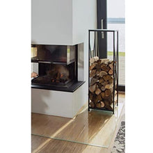 EliteBloom Firewood Storage Rack Iron Black Assembly Firewood Holder Fireplace Firewood Divider Rack Home Wood Firewood Storage Rack,