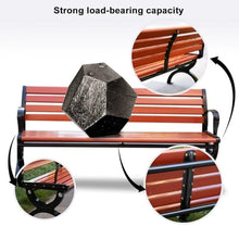 Sunyongfly Outdoor Garden Bench,Park Bench,Wooden seat,cast Iron Frame, Double Outdoor Bench, for Squares, Parks, and Residential Areas(Size:120cm)