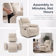Trygoal Manual Single Lounge Recliner Chair with Adjustable Backrest, Beige