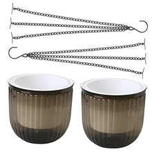4 pcs Planters Hanging Garden Inch and Self Gray Fence for Chains Hooks Plants Resin Succulent Chain Plant Decorative Pots Round Containers Outdoor Indoor Basket (Greyx3pcs 16.5X15CMx3pcs)