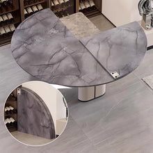Innovz Round Table Tops Dark Gray Marble Finish, Wood Folding Tabletop Without Legs, Modern Circular Desk Top Only for Family Dinner, Party, Commercial Catering(190cm(75inch))