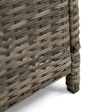 Greemotion Antigua Modern All-Weather Wicker Patio Ottoman (Set of 2), Padded Seat for Outdoor Porch Garden, Brown and Beige