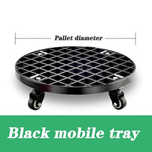 SDVantage Rolling Plant Pallet Caddy with Wheels,Round Flower Pot Rack Planter Trolley with 360° Rotating Casters Rolling Tray (Black 51cm)