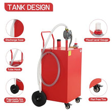 50 Gallon Fuel Caddy, Gas Storage Tank on 4 Wheels with Manual Transfer Pump, Gasoline Diesel Fuel Container for Cars, Lawn Mowers, ATVs, Boats
