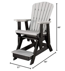 American Furniture Classics 516LGB Fan Back Balcony Glider, Light Gray