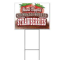 TampaPrinting Chocolate Covered Strawberries Yard Sign 18" x 24" with Metal Stake