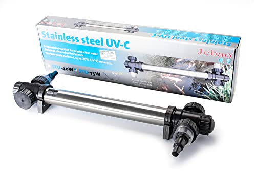 Jebao STU-75 75W Stainless Steel UV-C Pond Clarifier, Up to 9,000 Gallons
