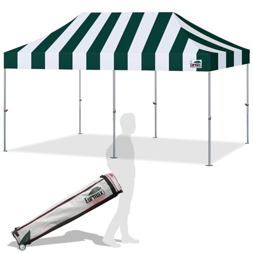 Eurmax USA Superior 10'x20' Pop-up Canopy Tent Commercial Instant,Stripe Green