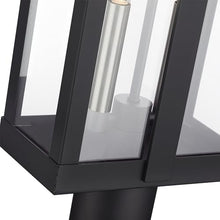 Livex Lighting, 28964-04, Berksford Collection, 2 Light Black Large Outdoor Post Top Lantern with Brushed Nickel Candles and Clear Glass