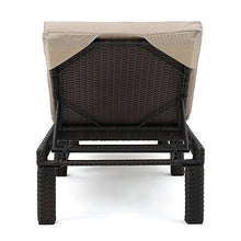 Great Deal Furniture Outdoor Dark Brown Wicker Chaise Lounge Set with Beige Cushions (Set of 2)