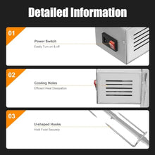 Stainless Steel Electric Rotisserie Grill with Motorized 360° Rotation