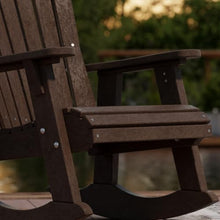 Wildridge Heritage Adirondack Rocking Chair, Tudor Brown - Outdoor Weather Resistant HDPE Rocking Chair for Patio, Deck, Fire Pit