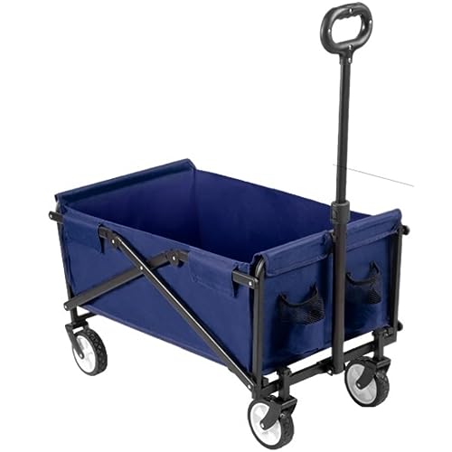 Trolley Cart Garden Cart Portable Collapsible Utility Wagon Folding Garden Trolley Cart Heavy Duty Wagon Shopping Cart Camping Cart Garden Wagon