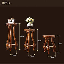 Stands Solid Wood Flower Vintage Hand-Carved Shelf Luxury Living Room Floor-Standing Flower Combination Ebony Wood Low Middle and high Abstract Style (Low)