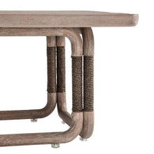 Baja Rectangular Outdoor Coffee Table in Eucalyptus and Brown Rope