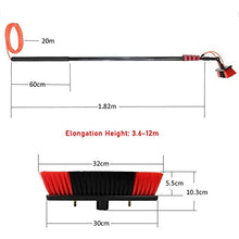 Cleaning Photovoltaic and Solar Panels, Water Fed Telescopic Brush, Window Cleaning Brush Equipment, Cleaning Photovoltaic and Solar Panels,12M Rod,35Cm Brush Head,35cmbrushhead-6M