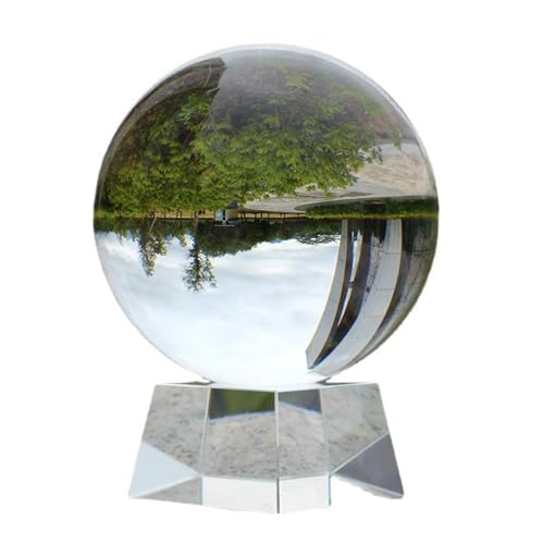 LoKori Transparent Polished Crystal Ball Large Glass Decorative Gemstone Spheres Garden Reflective Gazing Globe Camera Sphere and Photography Orb,A,16cm/6.3in