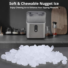 GarveeTech Nugget Ice at Home with Portable Ice Maker - 33 LBS/24H Production, One-Click Operation, Self-Cleaning, Compact Design, and Perfect for Kitchen/Party Use