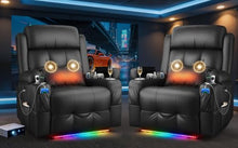 Reclining Loveseat Sofa, RV Loveseat Recliner Wall Hugger Couch, Home Theater Seating, Massage Loveseat with Console, USB & Type-C Ports, Storage Armrests for Living Room, Camper, Game Room, Man Cave