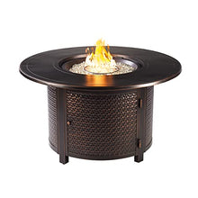 Oakland Living AZHUDSON-MATERA-5PC-AC Aluminum 44 in. Round Table Four Deep Seating Swivel Rockers, Fire Beads, Lid and Fabric Covers Patio Furniture Set, Antique Copper