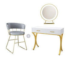 Side End Table Vanity Set with LED Mirror Cushioned Stool Dressing Table Vanity Makeup Table with Sliding Drawer , Makeup Organizers Separately Console table , side table 3 Sizes for Living Room Bedro