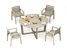 TeakFurnitureOutlet A-Grade Teak 5pc Dining 60 SEMA Round Table SEMA Arm Chair Set