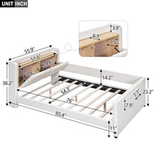 Brisca Full Size Upholstered Platform Bed with Storage and Guardrail Beige