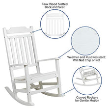 Flash Furniture Set of 2 Winston All-Weather Rocking Chair in White Faux Wood