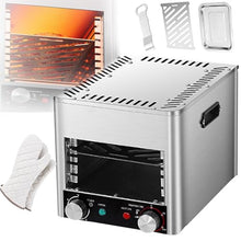 Automatic Steak Smoker Broiler,Electric Steak Broilerw/Glove,1700w/3400w Indoor Commercial Steak Grill-4/8 Grilling Slots,Time Temperature Adjustable For Beef Chicken Vegetables,A