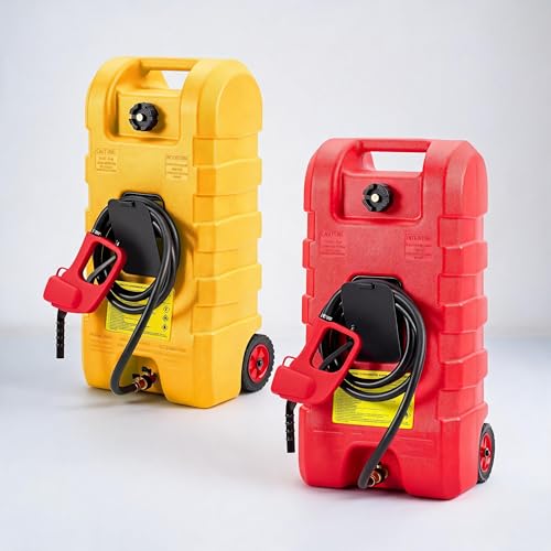 Garvee Heavy-Duty 15 Gallon Portable Fuel Transfer Set - 2Pack Gas Can with Pump & 10FT Hose
