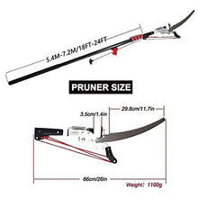 Telescopic Tree Pole Pruner Extendable Pole Saw Telescopic Landscaping Pole Saw Tree Saw Alloy Steel Branch Long Reach Pole Pruning Saw for Sawing and Shearing,7.2M/24FT