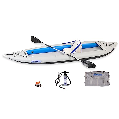 Sea Eagle 385FT FastTrack Deluxe Solo Inflatable Kayak 12'6" Blue/White
