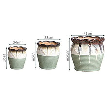 Flower Pots Plant Pots Outside Large Planter for Home & Garden Large Round Barrel Tub Garden Plant Pot Flower Planter with Drainage Holes - for Office, Desk, Indoor Table & Outdoor Garden ( 41cm)