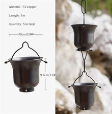 OGMOYT Copper Rain Chain for Gutters, Roof Rain Catcher/Diverter, Metal Ring Rain Chain