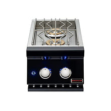 Whistler Built-in Double Side Burner for Outdoor BBQ Island,Stainless steel Black