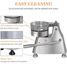 QUGURLID Commercial Burger Patty Maker,Manual Burger Press Machine,Grill Burger Press Tool,Burger Maker for BBQ,Stuffed Burgers,Beef Burger (150mm)