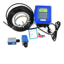 Water Flow Meter, TUF-2000B Wall Mounted Water Flow Meter Transducer TS-2/TM-1-HT Optional SD Storage Clamp Sensor Liquid Ultrasonic Flowmeter,for Outdoor Garden Hose Watering(Host and TS-2 Sensor)