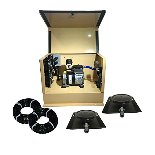 Outdoor Water Solutions AerMaster Pro 3 Electric Pond Aerator – 2.2 CFM, Model Number EAU0187 – 1/4 HP Rocking Piston Compressor – for Ponds Up to 1.5 Acres and 40 Ft Deep