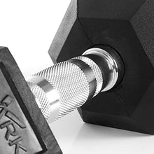 XMark Rubber Hex Dumbbell Weights Set 10 Pair 5-50 lbs With Storage Rack Black