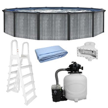 Blue Wave San Pedro 15-ft Round 52-in Deep Hard Sided Steel Frame Above Ground Pool with 6-in Steel Top Seats, 0.5 HP Sand Filter System, Ladder, Skimmer & Liner – 5,130-Gallon Capacity for Family Use