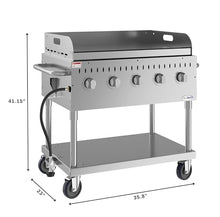 36 in. Commercial Outdoor Propane Grill with Griddle in Stainless-Steel, ETL Listed (CGKIT3-36G)