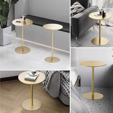 Failjierue Gold Bistro Table w/Base, 1 Pcs Metal Bar Round Kitchen Dining Small Space Side High Top Coffee End Pub Bistro Table(40x62cm)