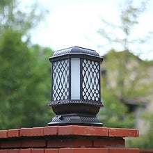PeiyuLight Outdoor Solar Aluminum Glass Pole Light - Retro Modern Design for Deck & Pier Mount - Weather Resistant & Decorative Lighting (Brown)
