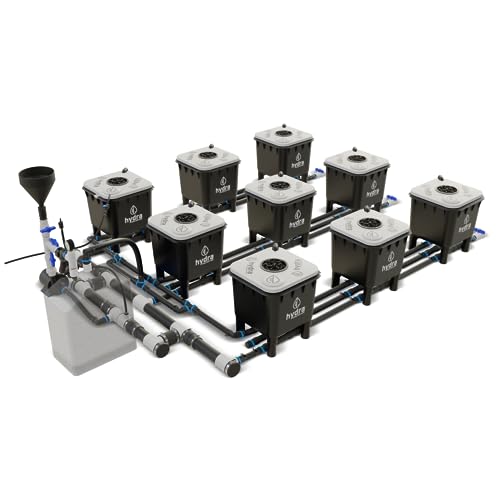 Hydramax Professional Deep Water Culture Systems for Growing Fruits, Veggies, and Medicinal Herbs; Everything You Need to Start Your hydroponic Garden Journey (3 Row - 9 Bucket)