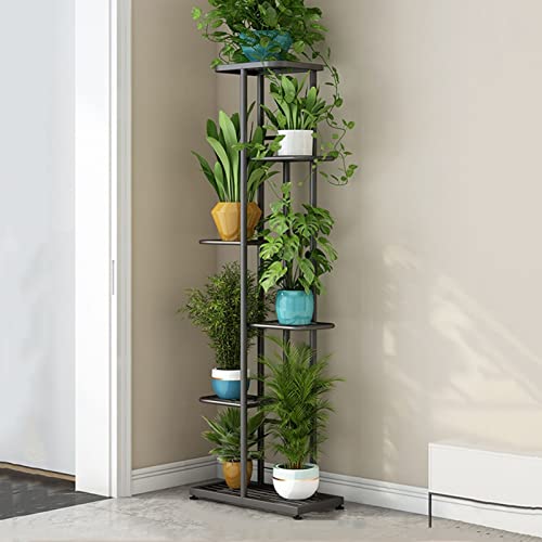 ZOCWJK Plant Stand Outdoor - Flower Stand Indoor, American Style Iron Art Flower Pot Stand, Floor-Standing Storage Rack, for Garden/Corner/Balcony/Living Room Display Shelf, 6,