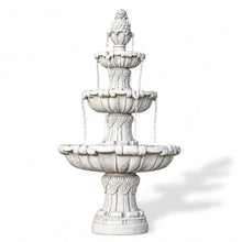 XBrand 58.3" 3-Tier Outdoor Freestanding Water Fountain - Classic Leaf Design, White Resin, Large Bird Bath with Pump - Ideal for Yard, Lawn and Garden, Porch Décor
