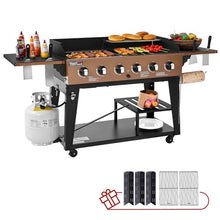 Grills House GD601Y 6-Burner Gas Grill and Griddle Combo Yellow