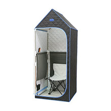 WEALTHOME Portable Infrared Sauna Tent, Gothic Roof Plus Type Full Size Far Infrared Sauna Tent. Spa, Detox,Therapy and Relaxation at Home.Larger Space,Stainless Steel Pipes Connector-Black